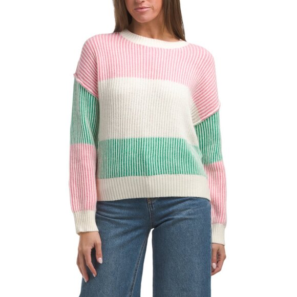 SUNDAY EDITION Cream Multi Striped Sweater - Picture 1 of 2